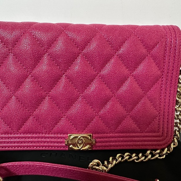 💎✨Authentic✨💎 Chanel  Leboy Wallet on Chain pink caviar leather with  🧿SoLD - Picture 4 of 16